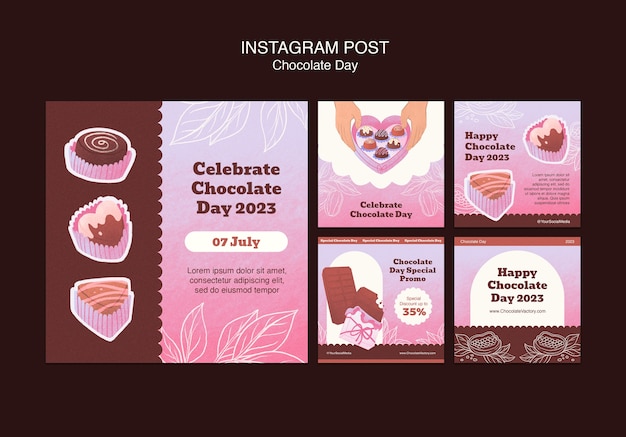 Bezpłatny plik PSD projekt szablonu światowego dnia czekolady