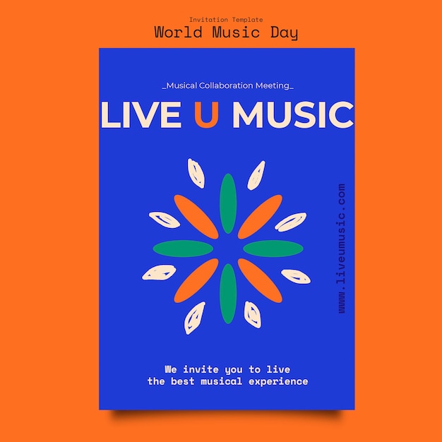 Bezpłatny plik PSD projekt szablonu światowego dnia muzyki