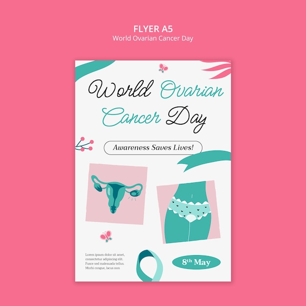 Bezpłatny plik PSD projekt szablonu światowego dnia raka jajnika