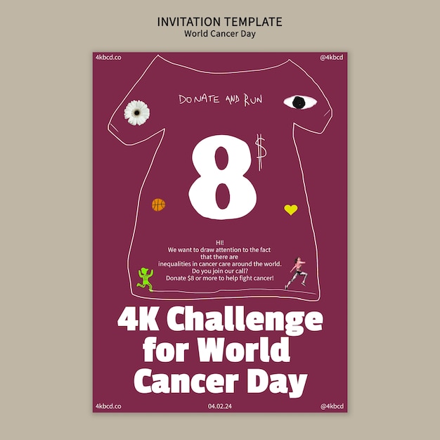 Bezpłatny plik PSD projekt szablonu światowego dnia raka