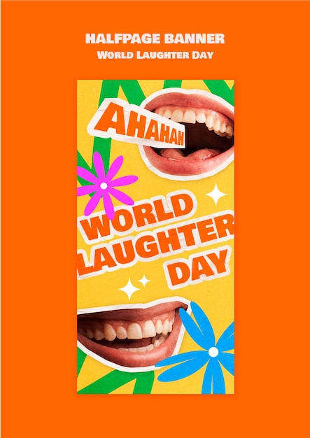 Bezpłatny plik PSD projekt szablonu światowego dnia śmiechu