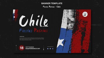Bezpłatny plik PSD projekt transparentu międzynarodowego dnia chile