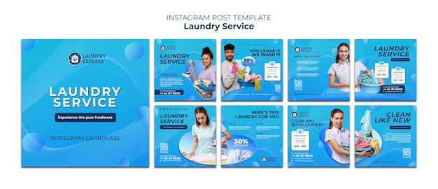 Bezpłatny plik PSD projektowanie szablonu usługi pralni