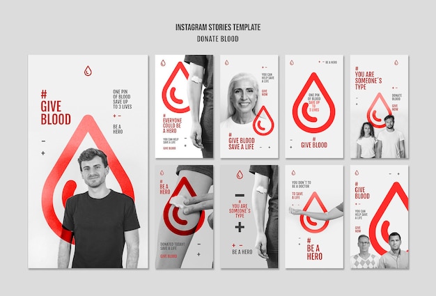 Przekaż Historie Na Instagramie Dotyczące Kampanii Krwi Premium Psd