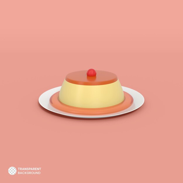 Pudding ikona Izolowana ilustracja renderowania 3d