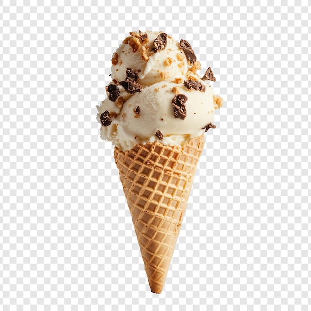 Pyszne lody waniliowe z czekoladą i orzechami