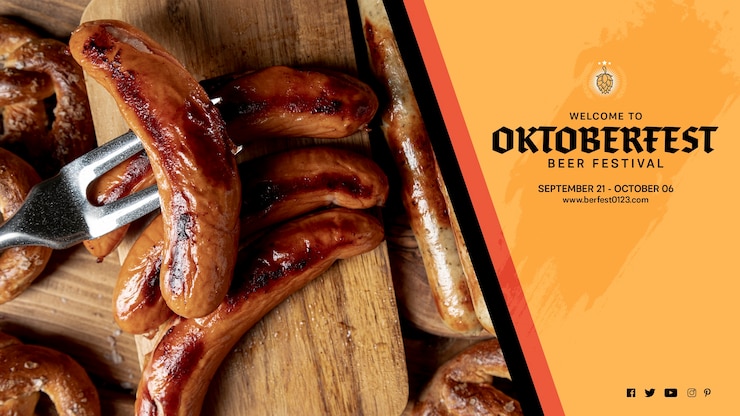 Bezpłatny plik PSD pyszne oktoberfest grillowane kiełbaski