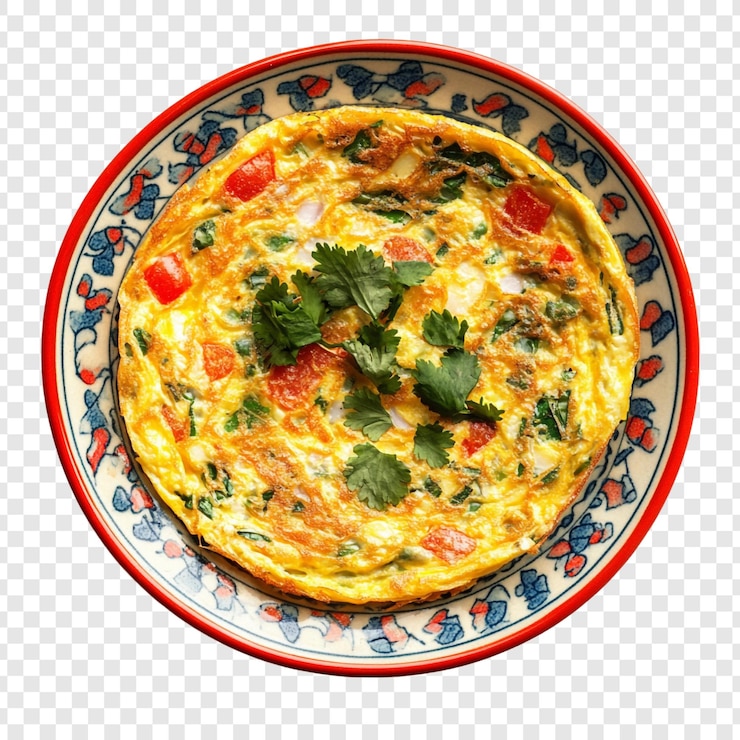 Bezpłatny plik PSD pyszny, smaczny omlet z garniturem cilantro