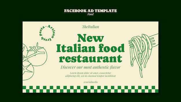 Bezpłatny plik PSD pyszny szablon na facebooku z jedzeniem