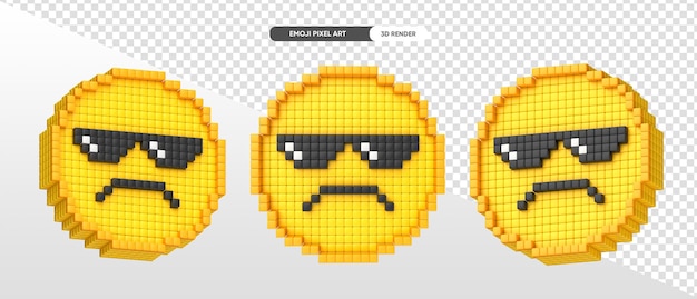 Rage Emoji Pixel Art Render 3d Z Przezroczystym Tłem