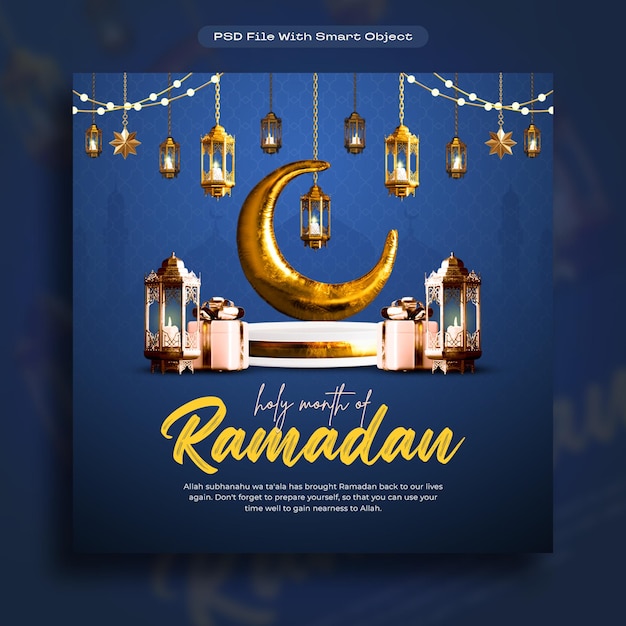 Bezpłatny plik PSD ramadan kareem islamic festival social media post design template (szablon projektowania postów w mediach społecznościowych)