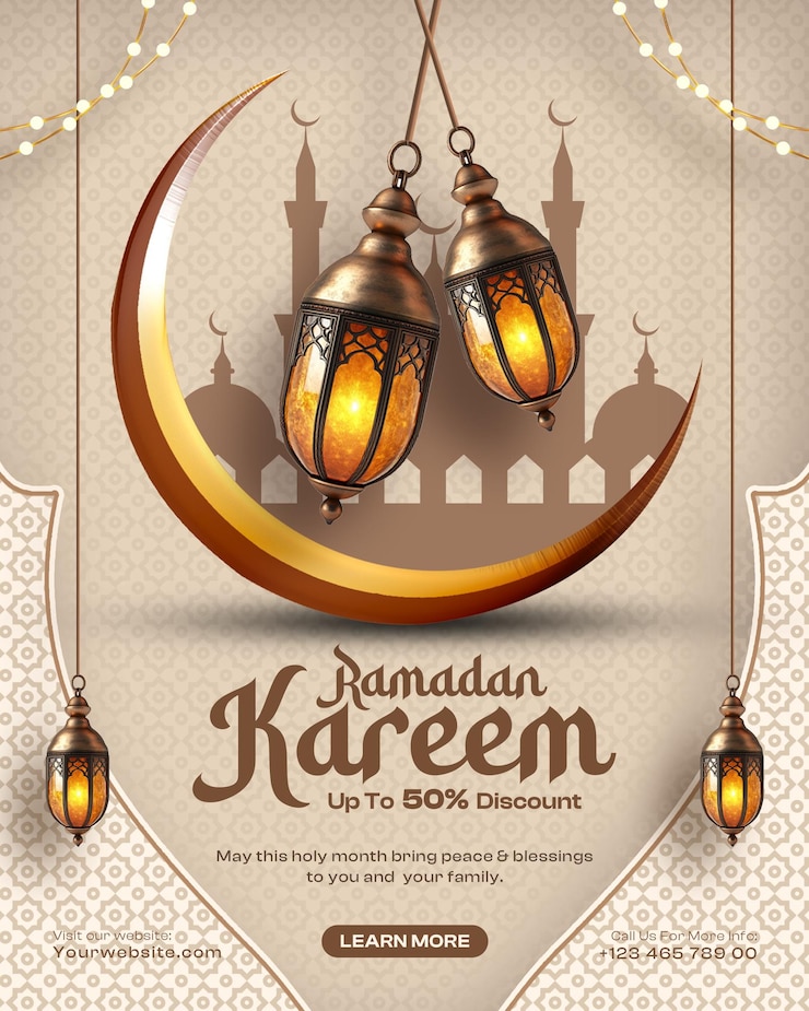 Bezpłatny plik PSD ramadan kareem social media banner design template (szablon projektowania banerów mediów społecznościowych)