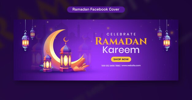 Bezpłatny plik PSD ramadan kareem social media facebook projekt okładki szablonu