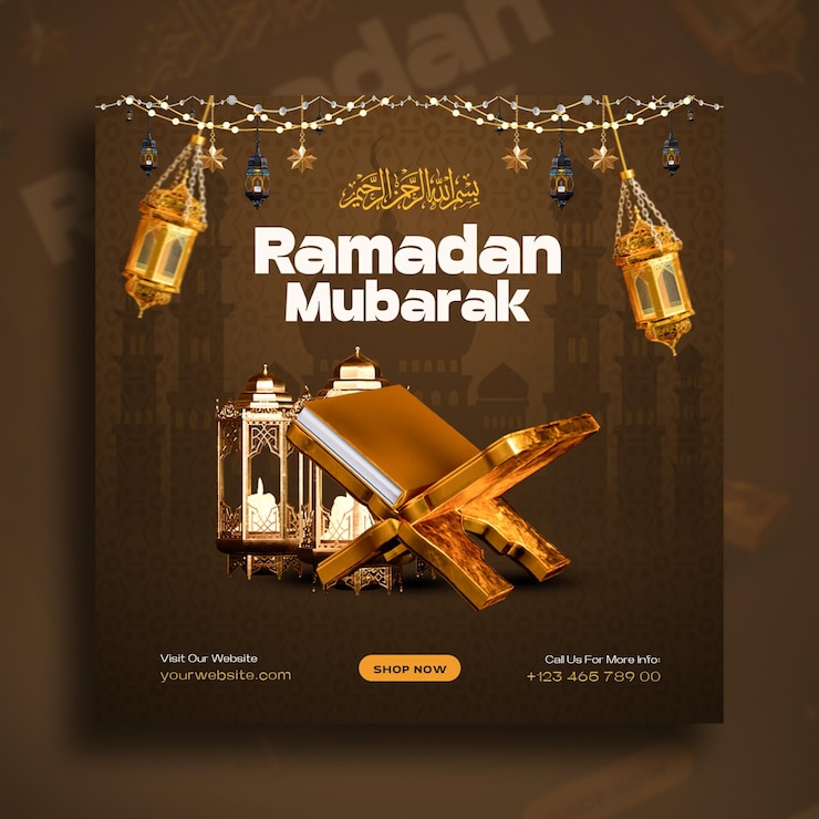 Bezpłatny plik PSD ramadan mubarak social media post design szablon