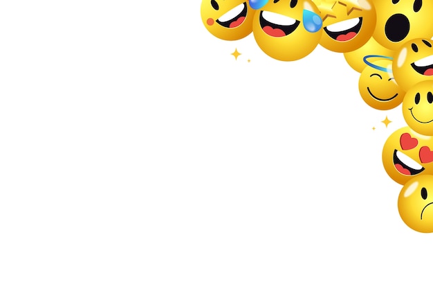 Ramka emoji 3d wyizolowana