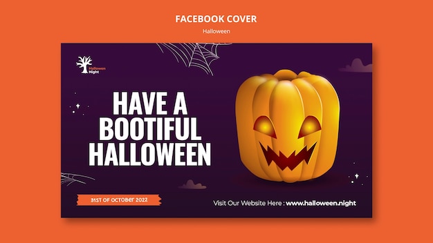 Bezpłatny plik PSD realistyczna okładka na facebooka z okazji halloween