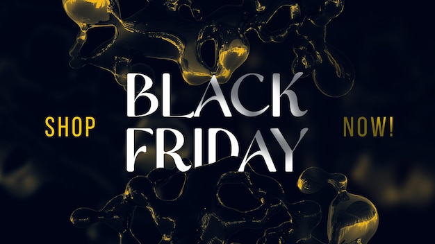 Realistyczne Szablony Banerów Black Friday Z 3d Płynnymi Kroplami