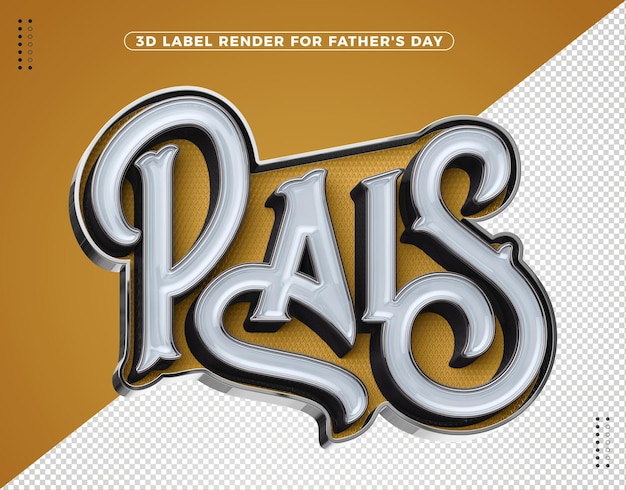 Bezpłatny plik PSD realistyczne złote logo 3d z okazji dnia ojca do kompozycji