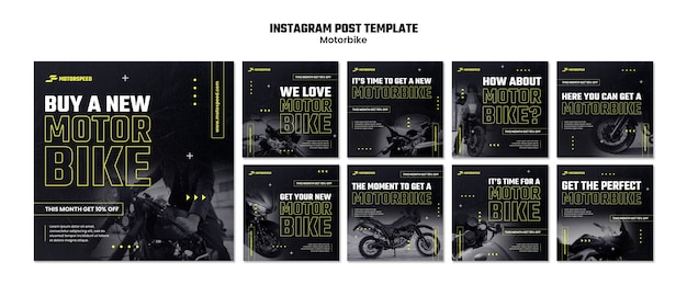 Realistyczny post na Instagramie dla biznesu motocyklowego