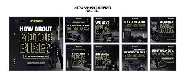 Realistyczny post na Instagramie dla biznesu motocyklowego