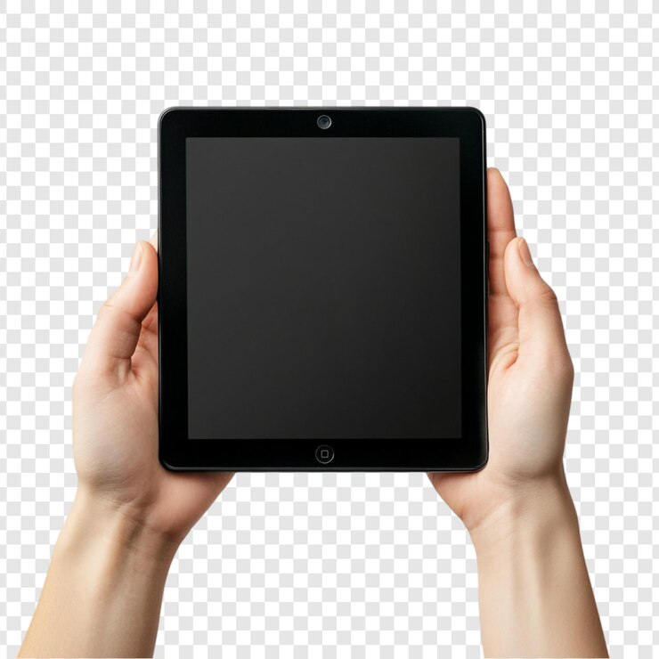 Bezpłatny plik PSD ręce trzymające czarny tablet