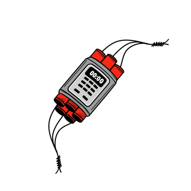 Ręcznie narysowana ilustracja bomby