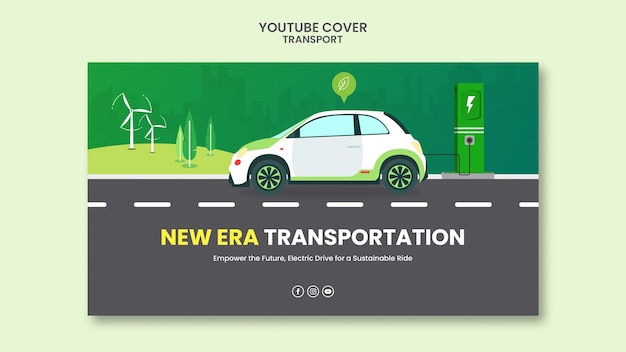 Ręcznie Rysowana Okładka Youtube Dotycząca Transportu