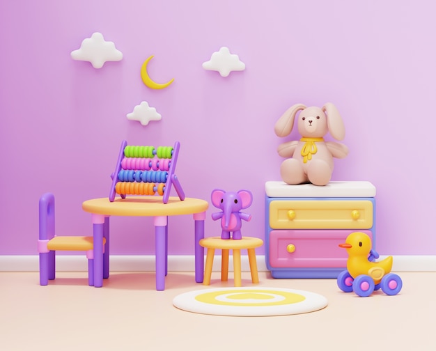 Rendering 3D pokoju dla niemowląt