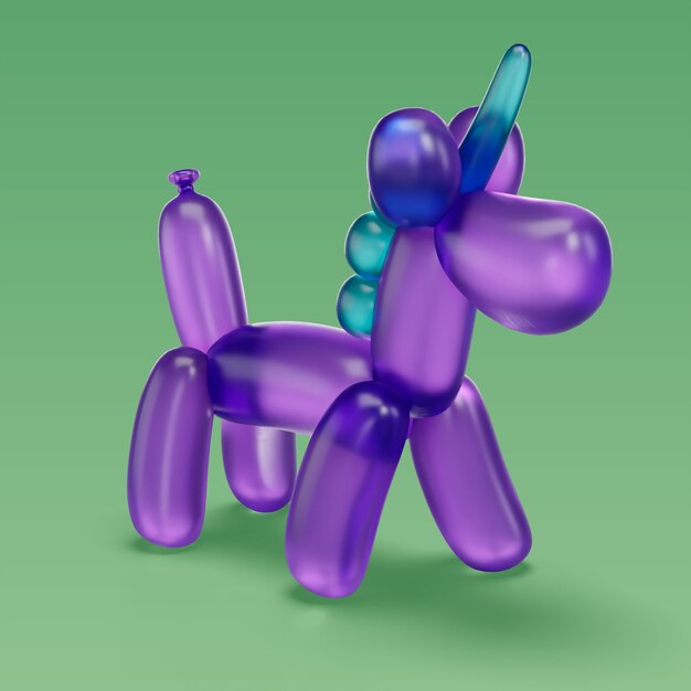 Rendering 3D zwierzęcia z balonu
