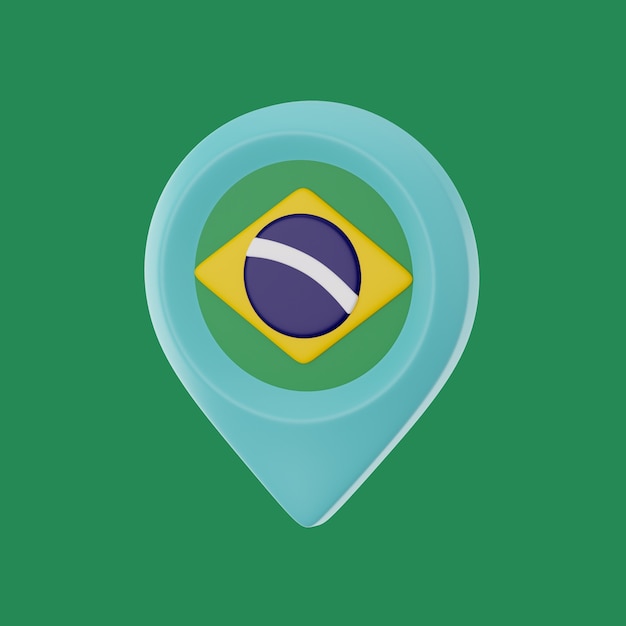 Bezpłatny plik PSD renderowanie 3d ikony brazylii