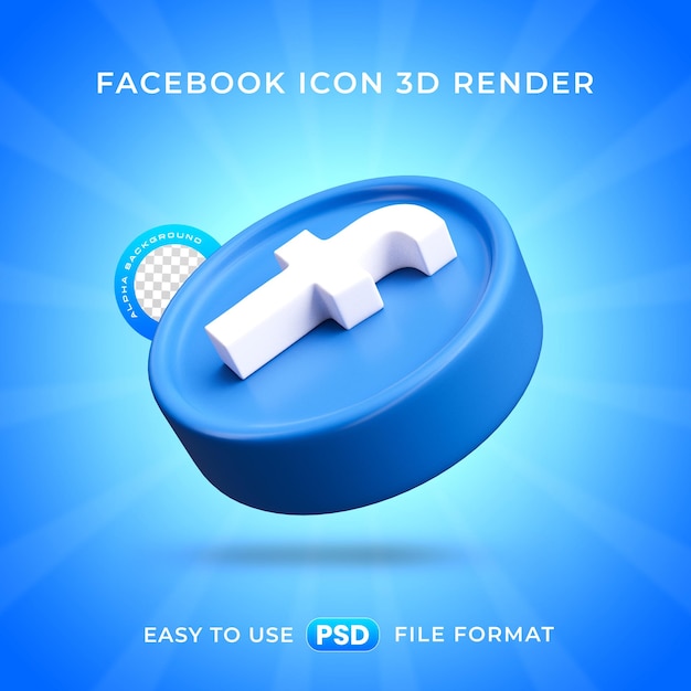 Renderowanie 3d Ikony Facebooka W Mediach Społecznościowych