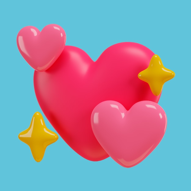 Bezpłatny plik PSD renderowanie 3d ikony serca