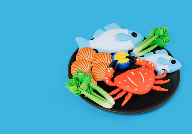 Renderowanie 3D martwej natury alergenów pokarmowych