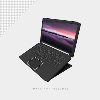 Renderowanie na białym tle makiety laptopa