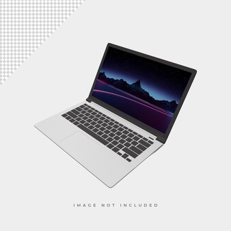 Renderowanie na białym tle makiety laptopa