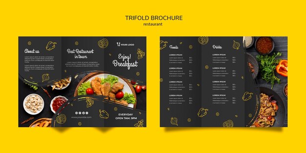 Restauracja Broszura szablonu