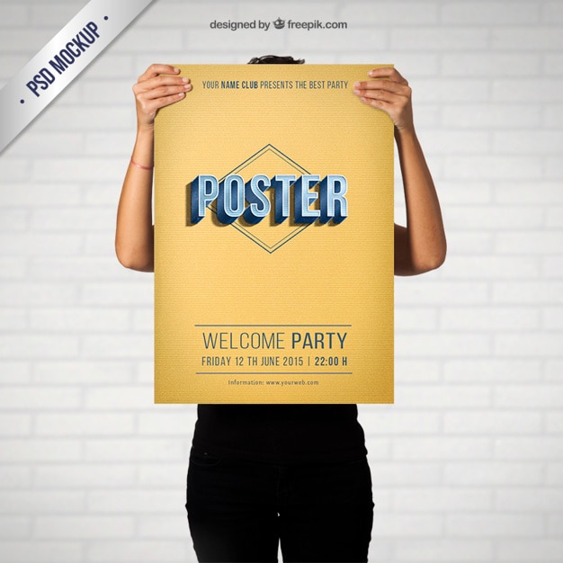 Retro Party Plakat Makieta