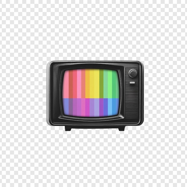 Retro Telewizja z kolorowym wzorem testowym