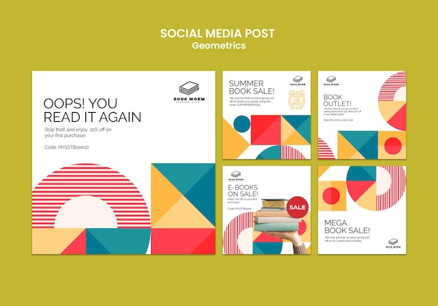 Bezpłatny plik PSD rezerwuj posty w mediach społecznościowych