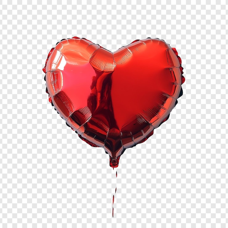 Bezpłatny plik PSD romantyczny czerwony balon w kształcie serca