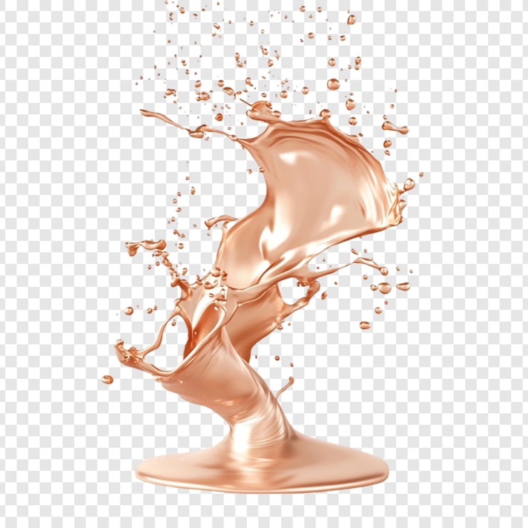 Bezpłatny plik PSD rose gold liquid splash abstrakcyjna piękno