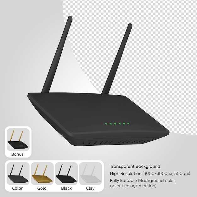 Bezpłatny plik PSD router wi-fi 3d