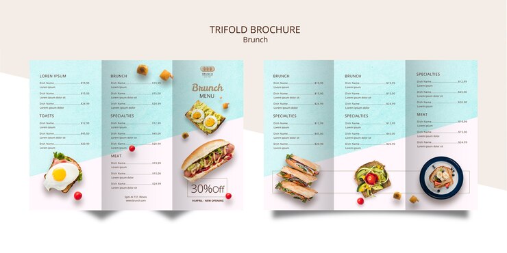 Bezpłatny plik PSD rozdawać broszury szablon na brunch