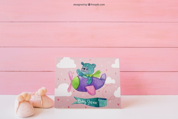 Różowe baby mockup z papieru