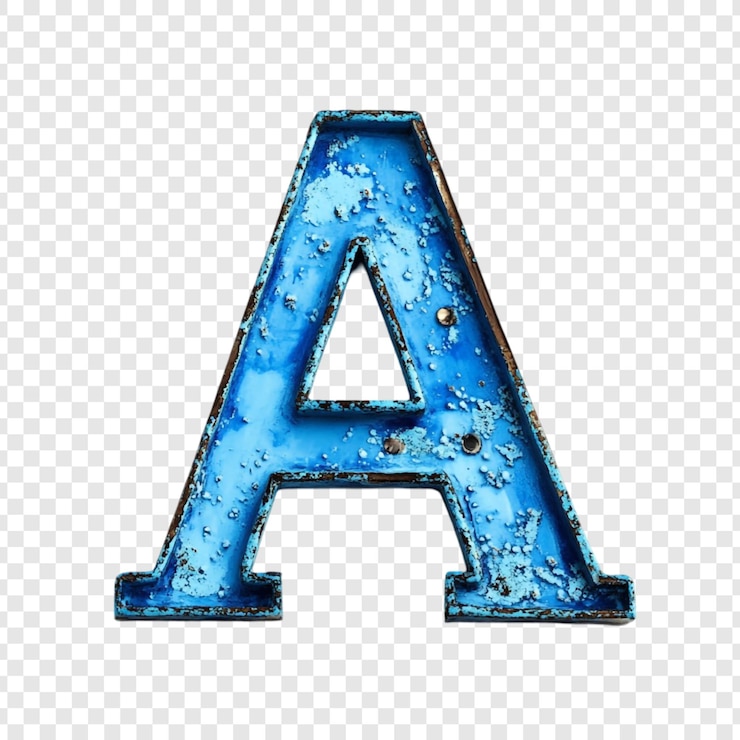 Bezpłatny plik PSD rustic blue letter - starożytny urok alfabetu