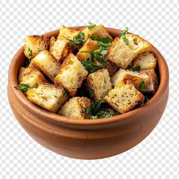 Bezpłatny plik PSD rustic bowl of gourmet croutons (rustycka miska z pysznymi krotonami)