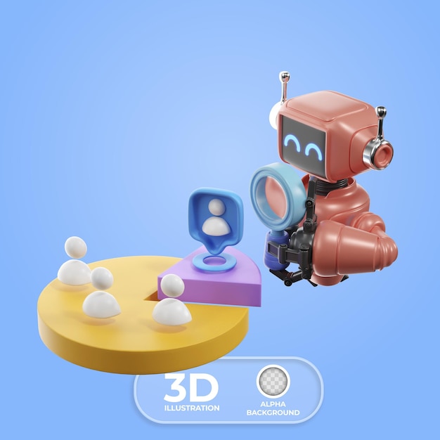 Segmentacja klientów za pomocą ilustracji 3D sztucznej inteligencji