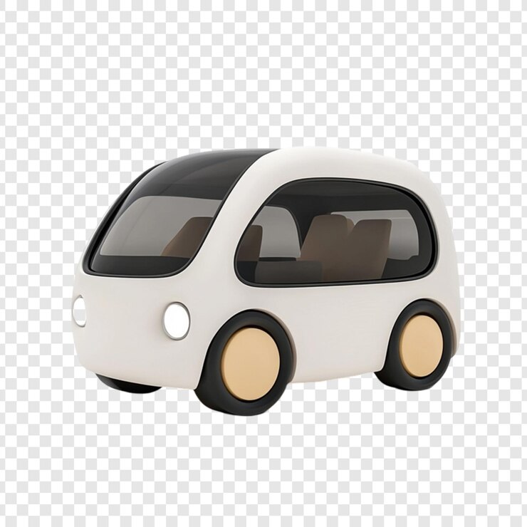 Bezpłatny plik PSD słodki biały projekt samochodu kreskówki pojazd transportowy