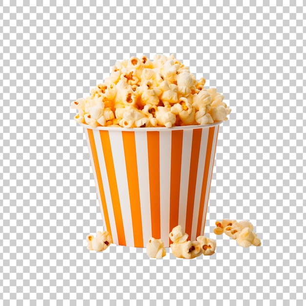 Bezpłatny plik PSD smaczne karmelowe popcorn w pudełku na przezroczystym tle