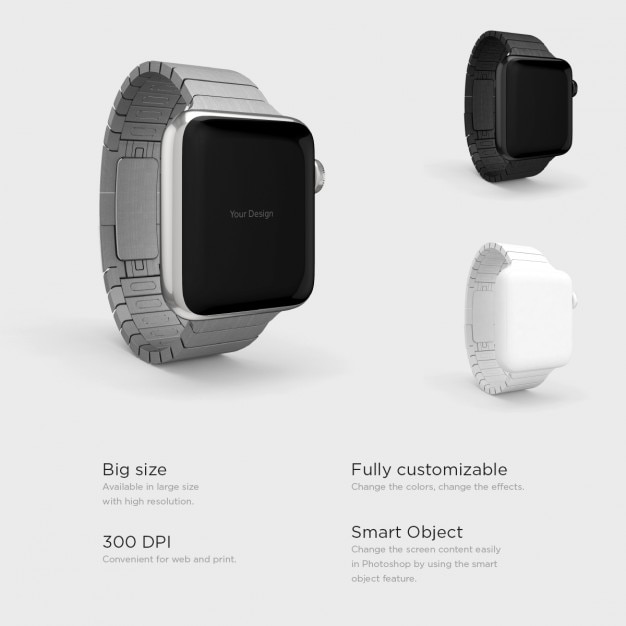 Bezpłatny plik PSD smartwatches o zróżnicowanych watchstraps